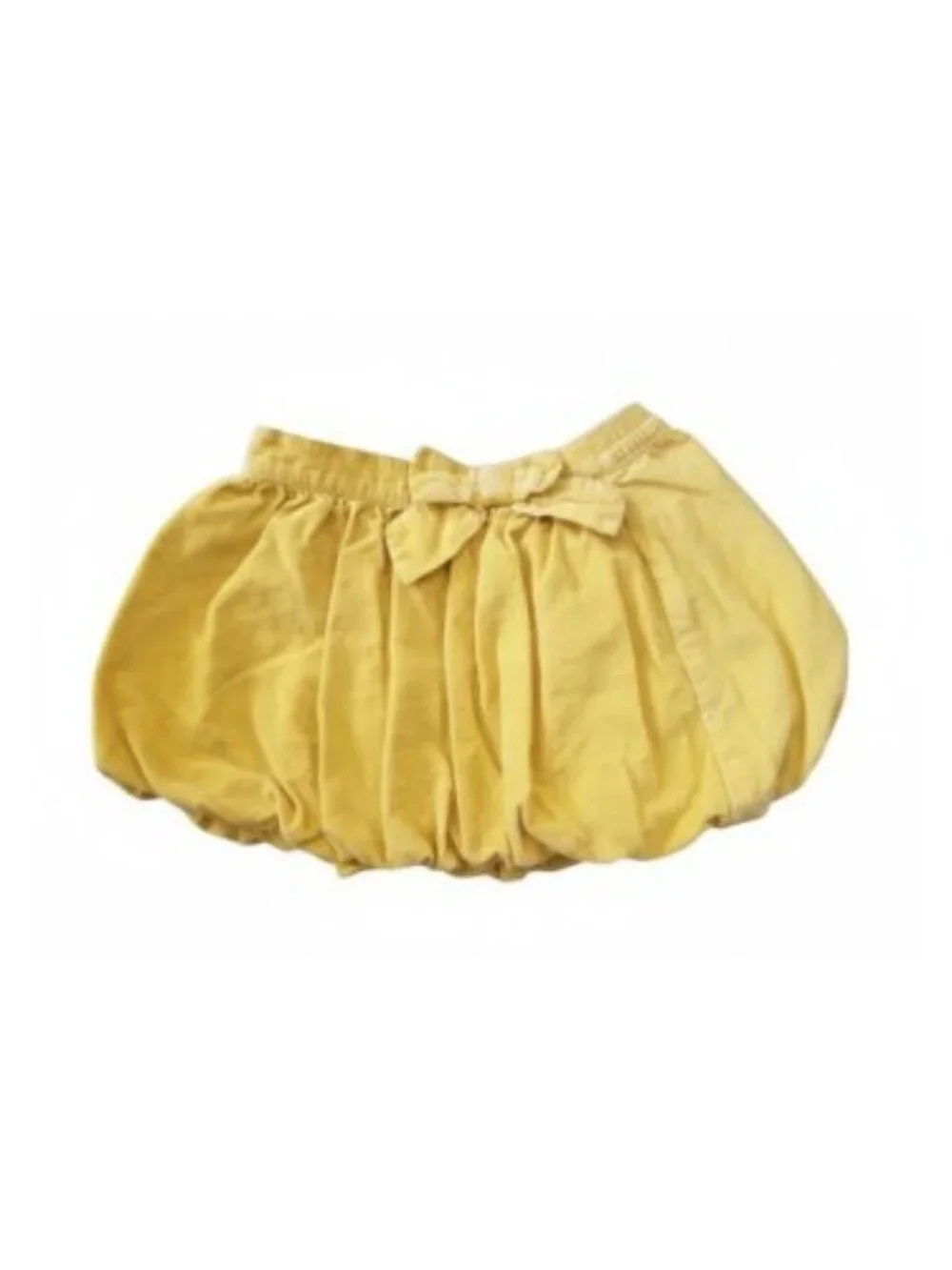 CHEROKEE Lined Yellow Corduroy Bubble Skirt Girls Size 3T Bow Trim